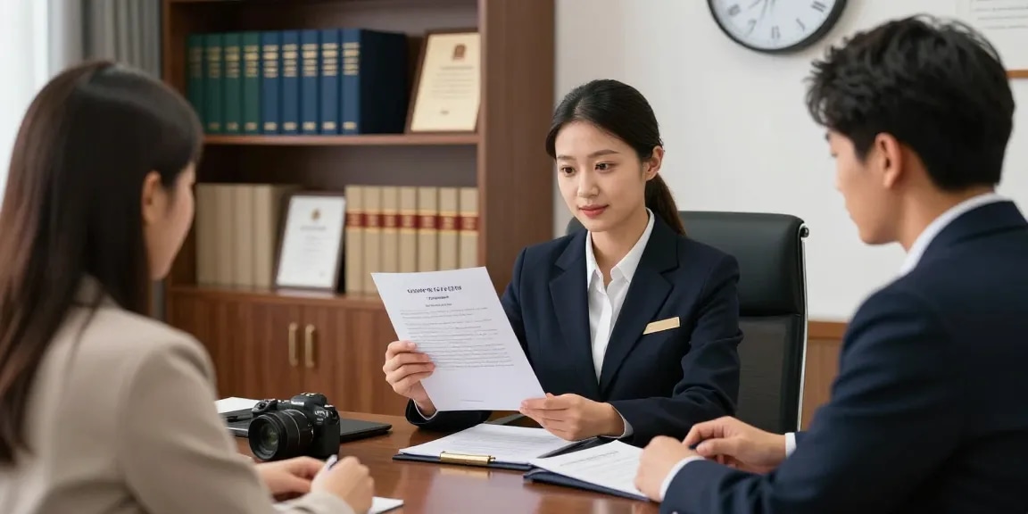 Apostille near me services in a professional office setting with clients consulting a notary public.