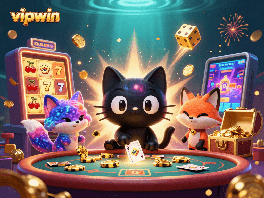 Enjoy thrilling gameplay at vipwin with a cosmic cat and fox amid jackpot excitement!