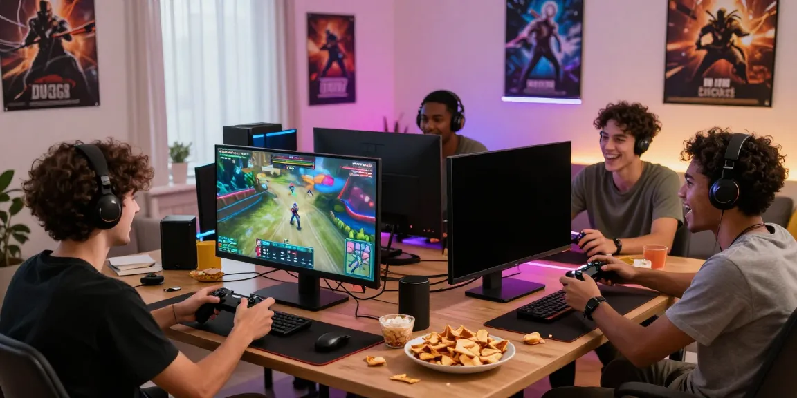 Friends gaming at home on DU88, showcasing competitive online play and fun atmosphere.