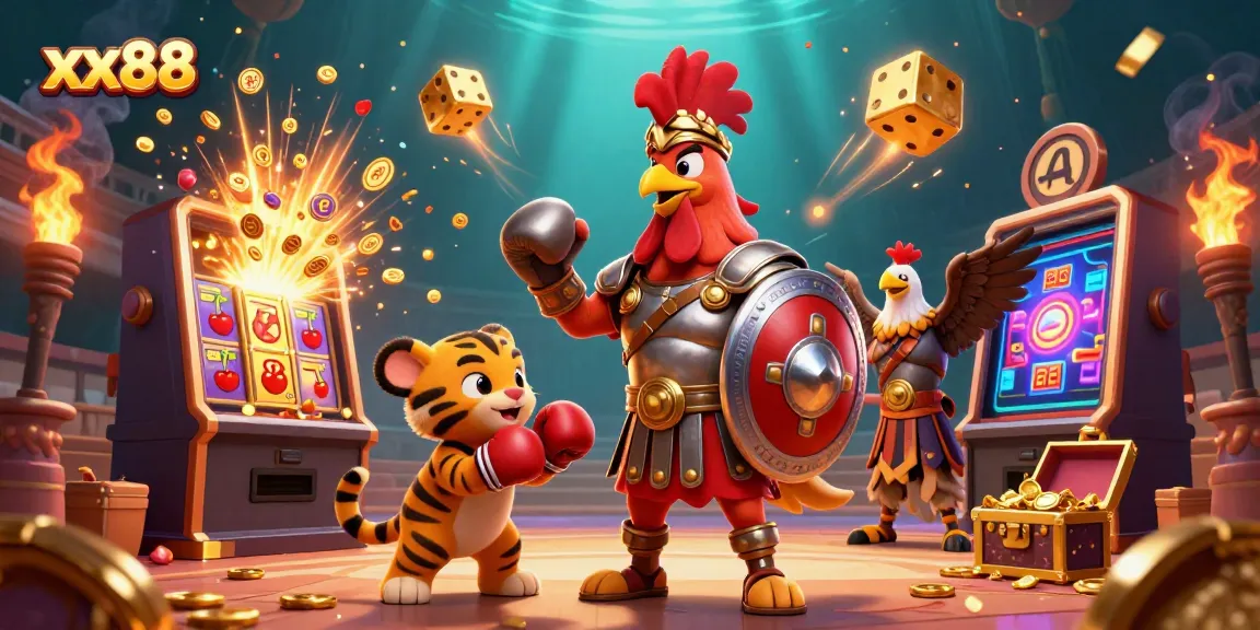 Experience the thrilling gameplay of xx88 with a vibrant casino scene featuring dynamic characters and gaming elements.