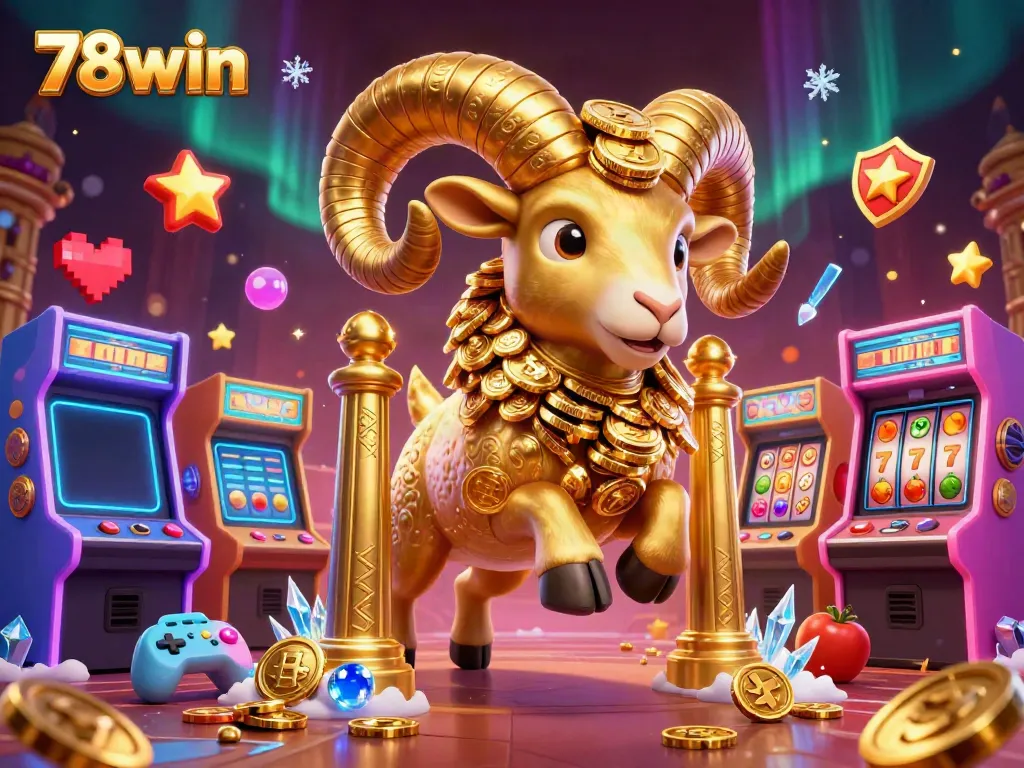 Experience the thrill of 78win with a dynamic 3D casino illustration showcasing vibrant gaming elements.