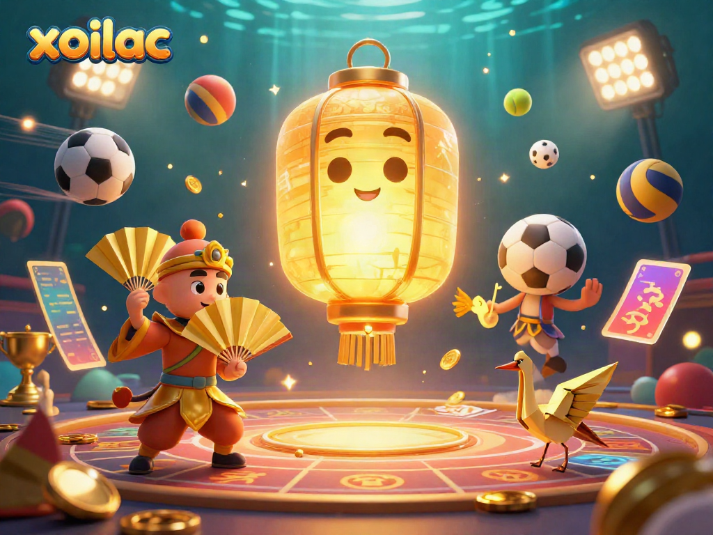 Experience exhilarating sports betting with xoilac in a dazzling 3D casino scene full of action.