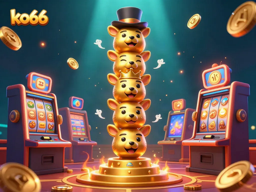 Engage with exciting casino action featuring ko66 in an animated totem scene enriched with vibrant slot elements.
