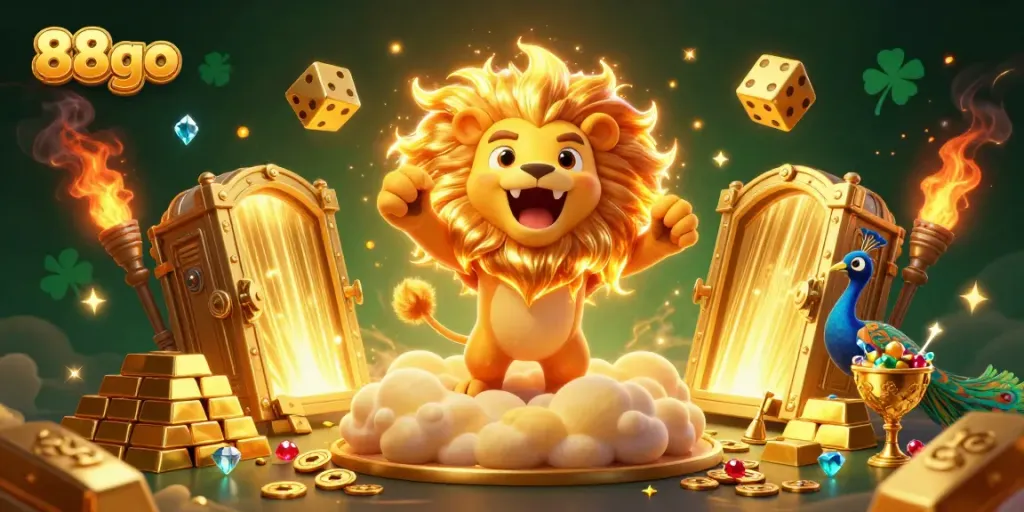 Experience excitement with 88go in a glorious casino-themed fantasy display.