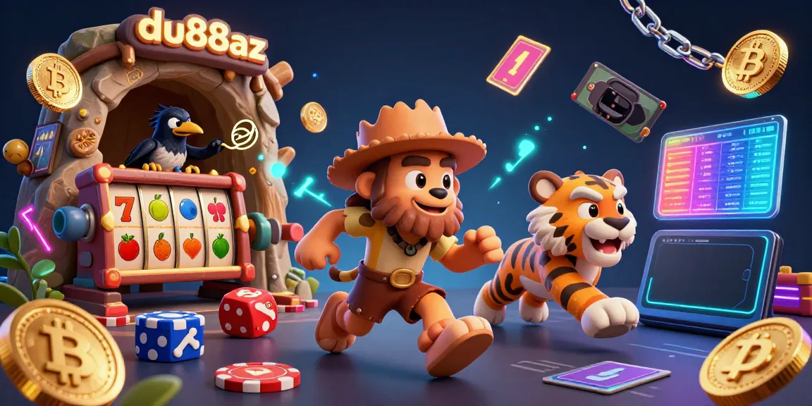 Engage with du88az while exploring an energetic prehistoric casino scene filled with glowing digital elements.