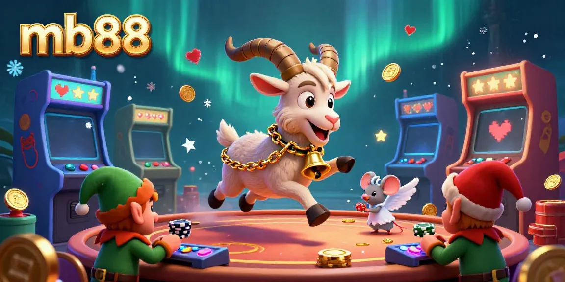 Engage in thrilling gameplay at mb88 with festive Krampus and mischievous elves stealing poker chips.