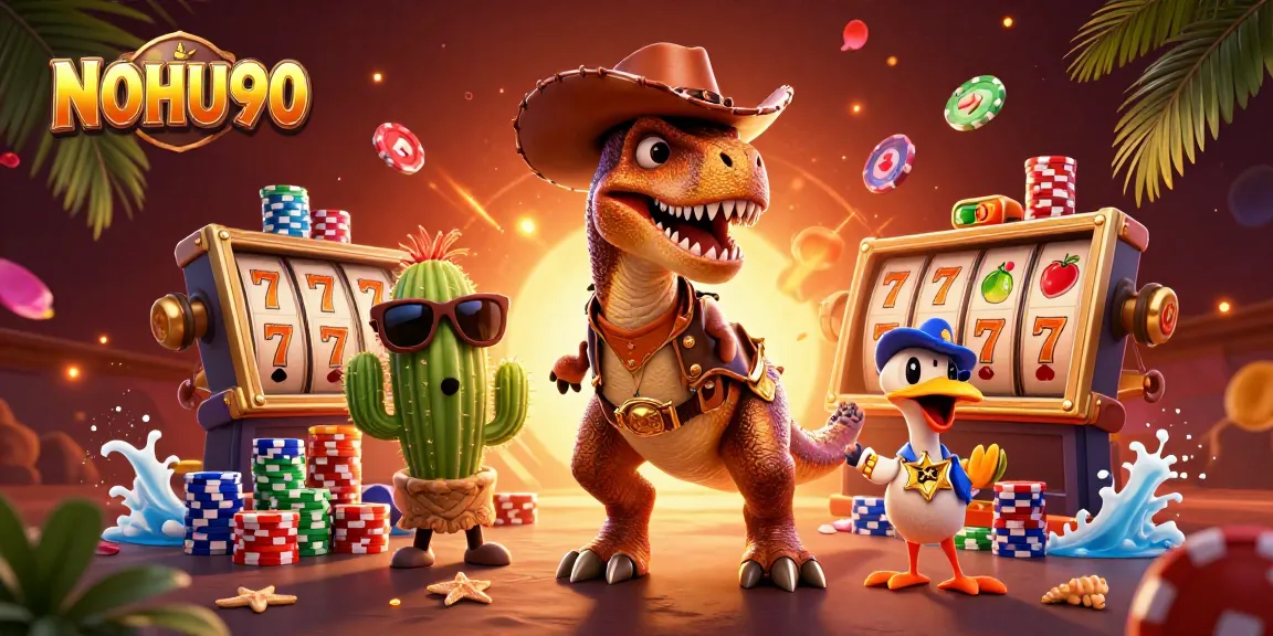 Experience big wins with NOHU90’s exciting slots showcased in a vibrant 3D illustration