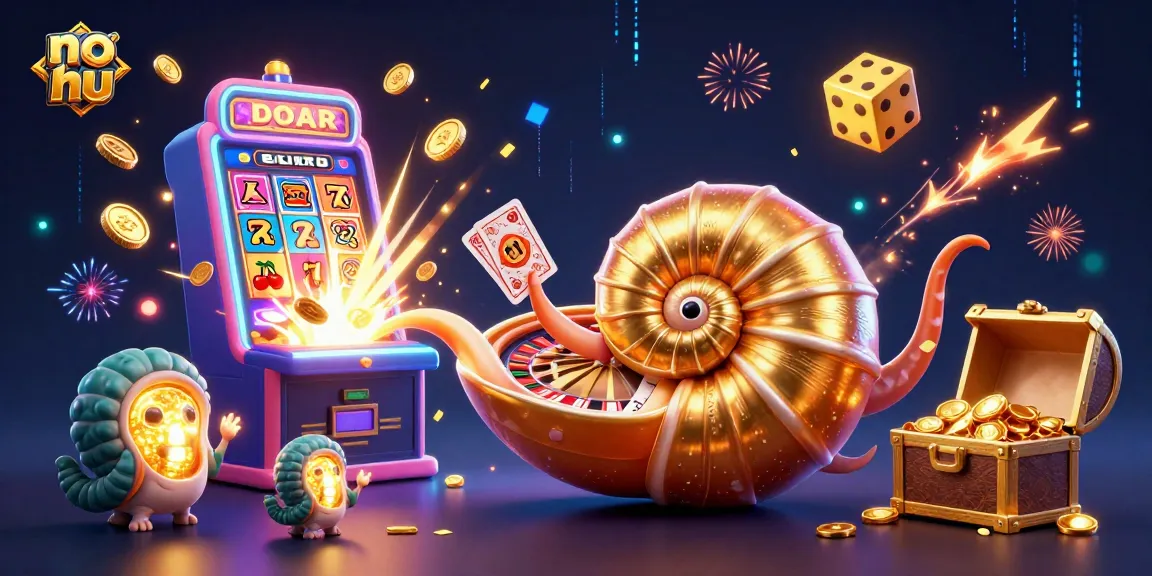 Experience the excitement of no hu jackpot with a dazzling 3D illustration of a vibrant casino scene.