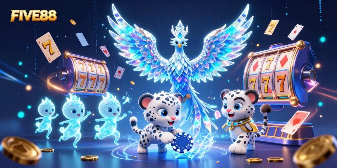Engage with FIVE88 for thrilling slot gameplay, featuring unique characters and vibrant casino elements.