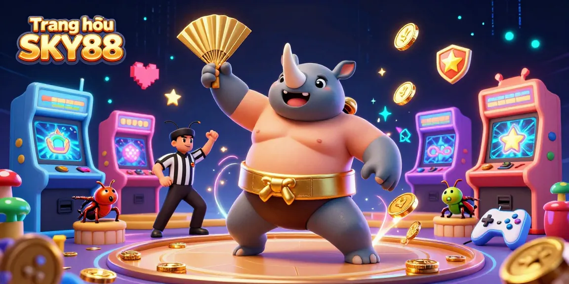 Engage with the vibrant world of Trang chủ SKY88, showcasing a thrilling casino scene with dynamic characters.
