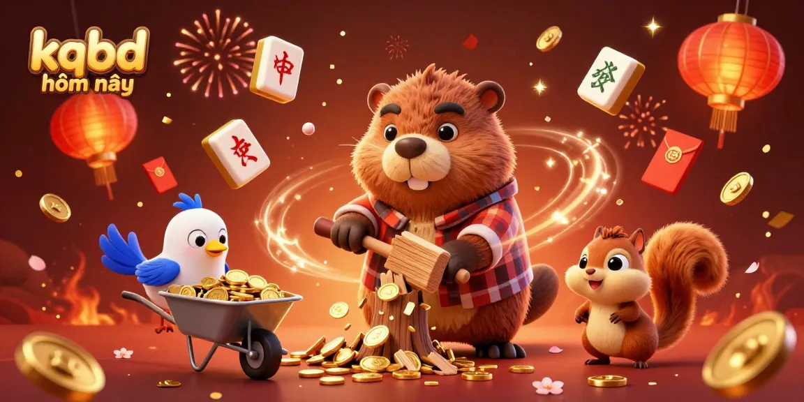 Track kqbd hôm nay with an exciting 3D scene of whimsical characters amid festive casino elements.
