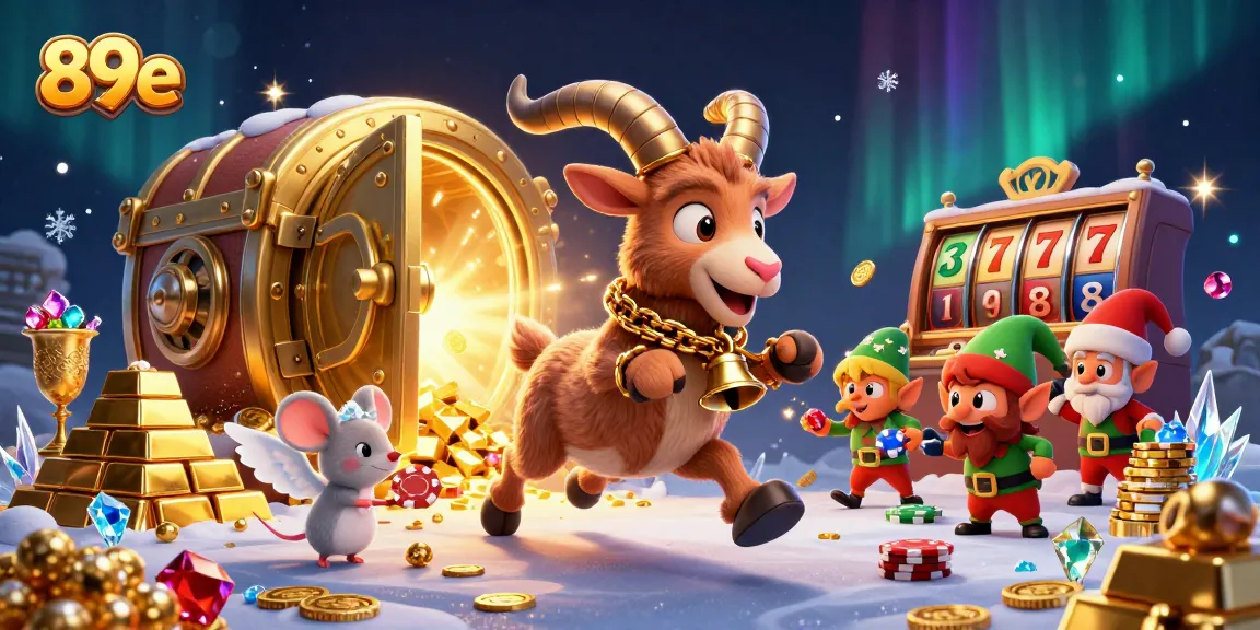 Experience the dynamic gaming action of 89e with characters in a lively casino scene filled with slot elements.