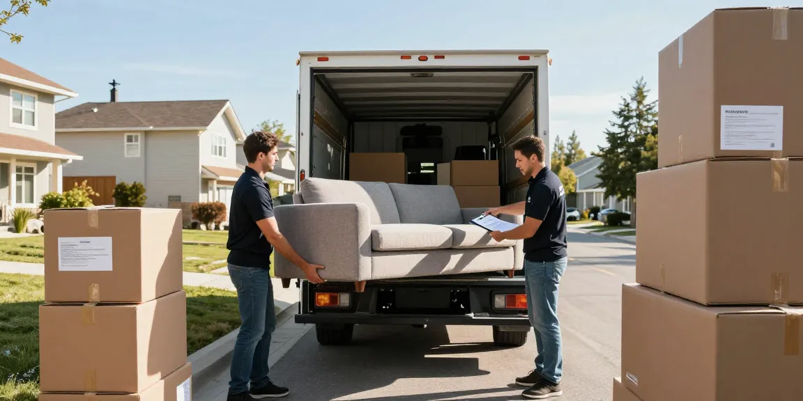 Expert apartments movers loading furniture into a truck in Calgary, showcasing an organized moving process.