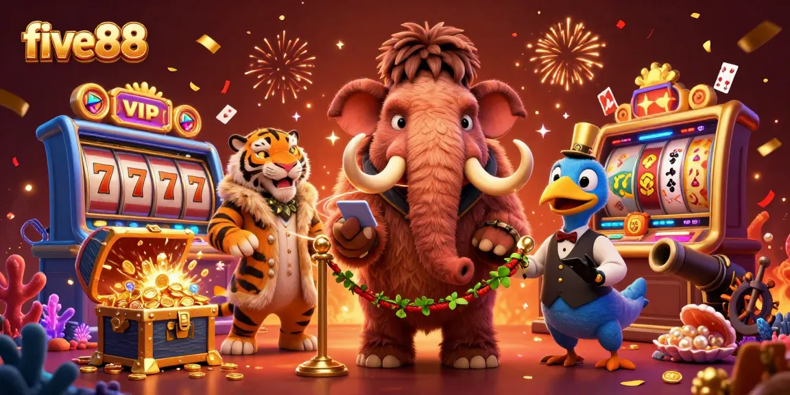 Experience dynamic gaming action at five88 with vibrant casino characters and elements.