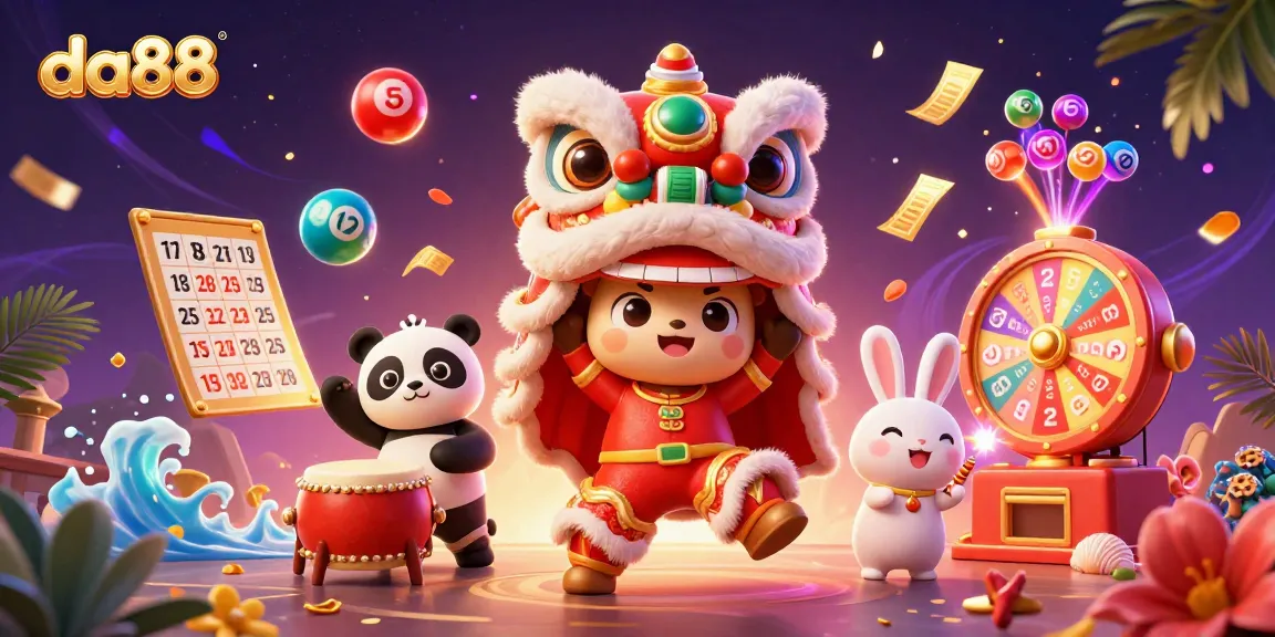 Join the excitement at da88 with vibrant symbols and characters celebrating luck and winnings!