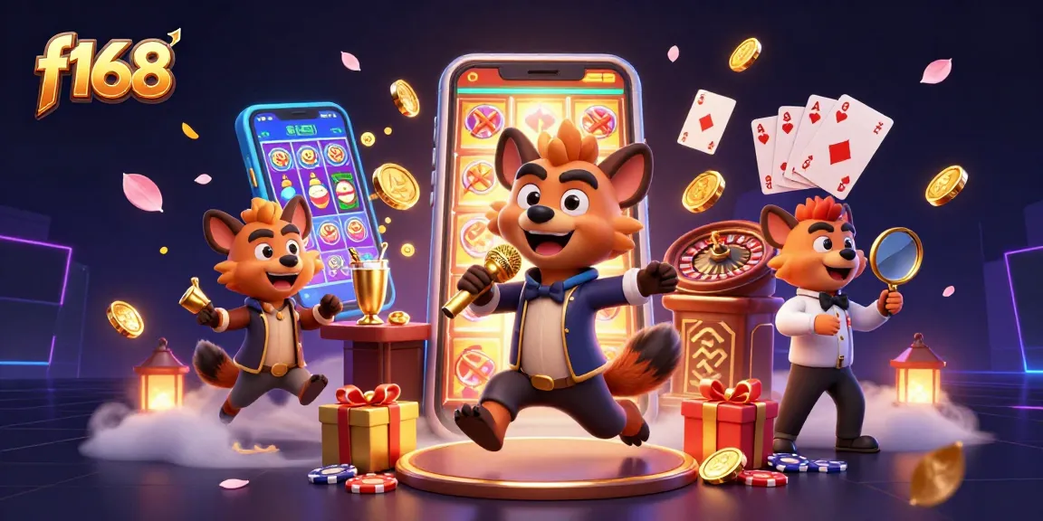 Experience the vibrant f168 casino atmosphere with engaging hyena characters and exciting gaming elements.