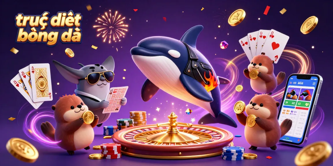 Experience trực tiếp bóng đá in action with vibrant sea creatures, dynamic betting elements, and festive energy.