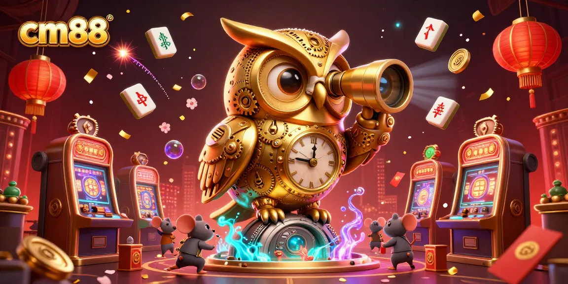 Experience cm88's vibrant casino atmosphere with animated owl and charming mice in action.