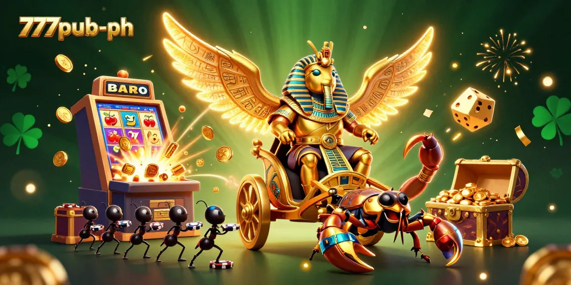 Experience the excitement of 777pub-ph with a dazzling 3D casino scene featuring unique characters and dynamic game elements.