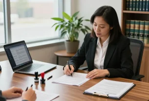 Brampton notary providing professional notarization services in a welcoming office environment.