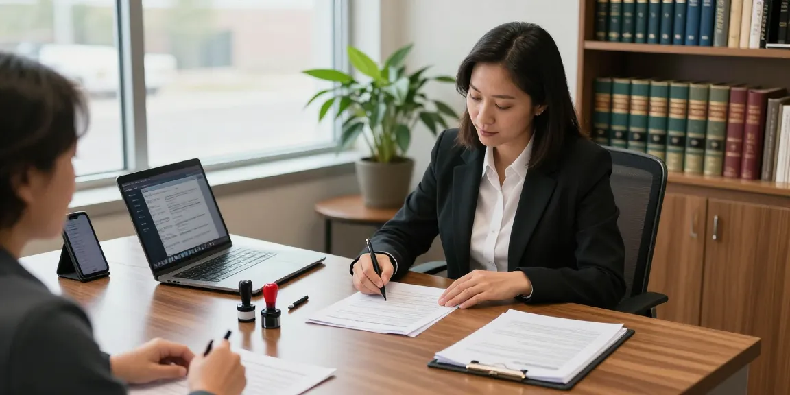 Brampton notary providing professional notarization services in a welcoming office environment.