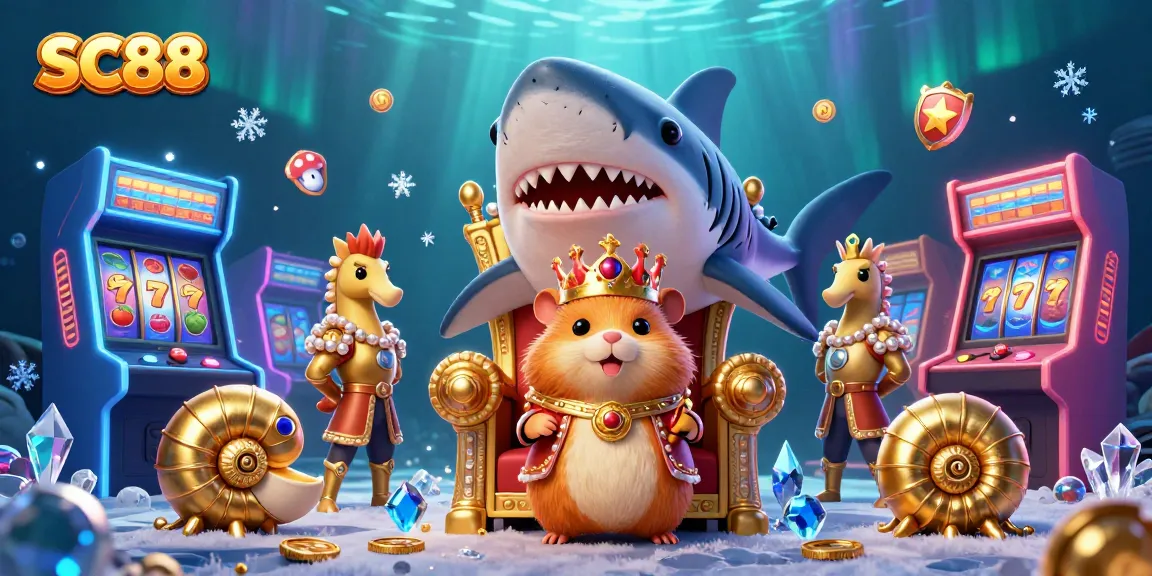 Engage with SC88's vibrant casino scene with a hamster king in a unique underwater setting.