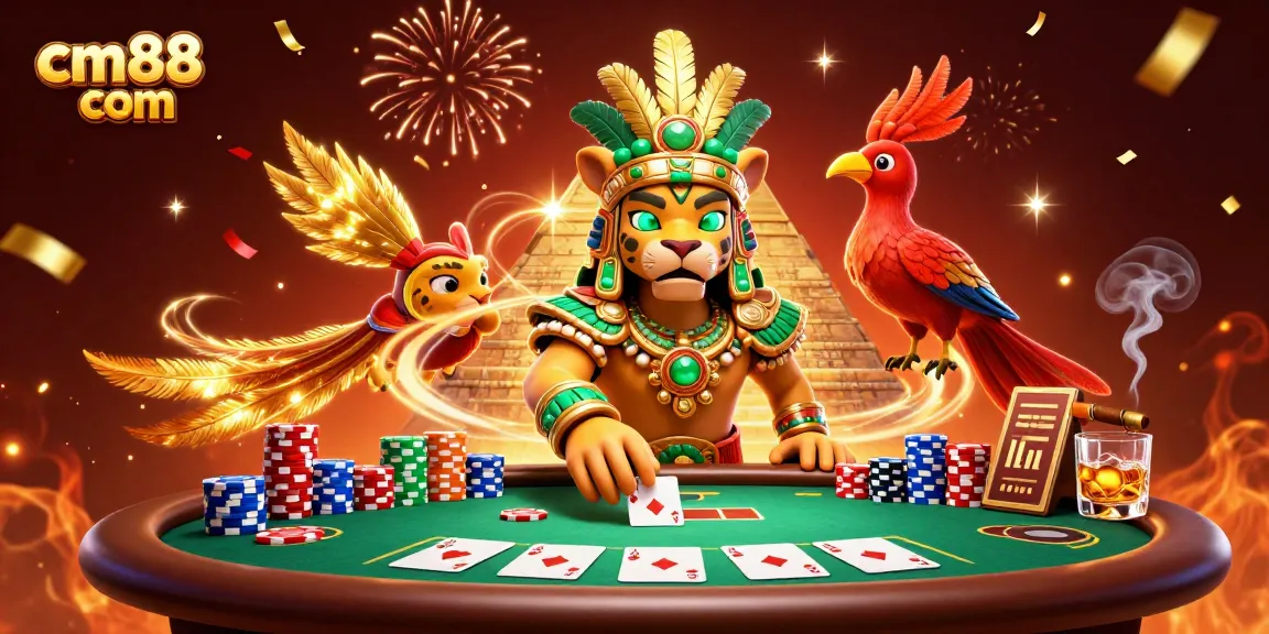 Experience thrilling games at cm88 com with interactive 3D illustration of vibrant casino characters.